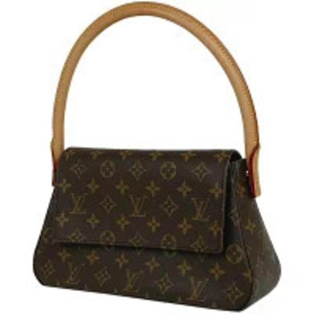 Louis Vuitton Looping Shoulder Bag Hobo Handbag Monogram Brown